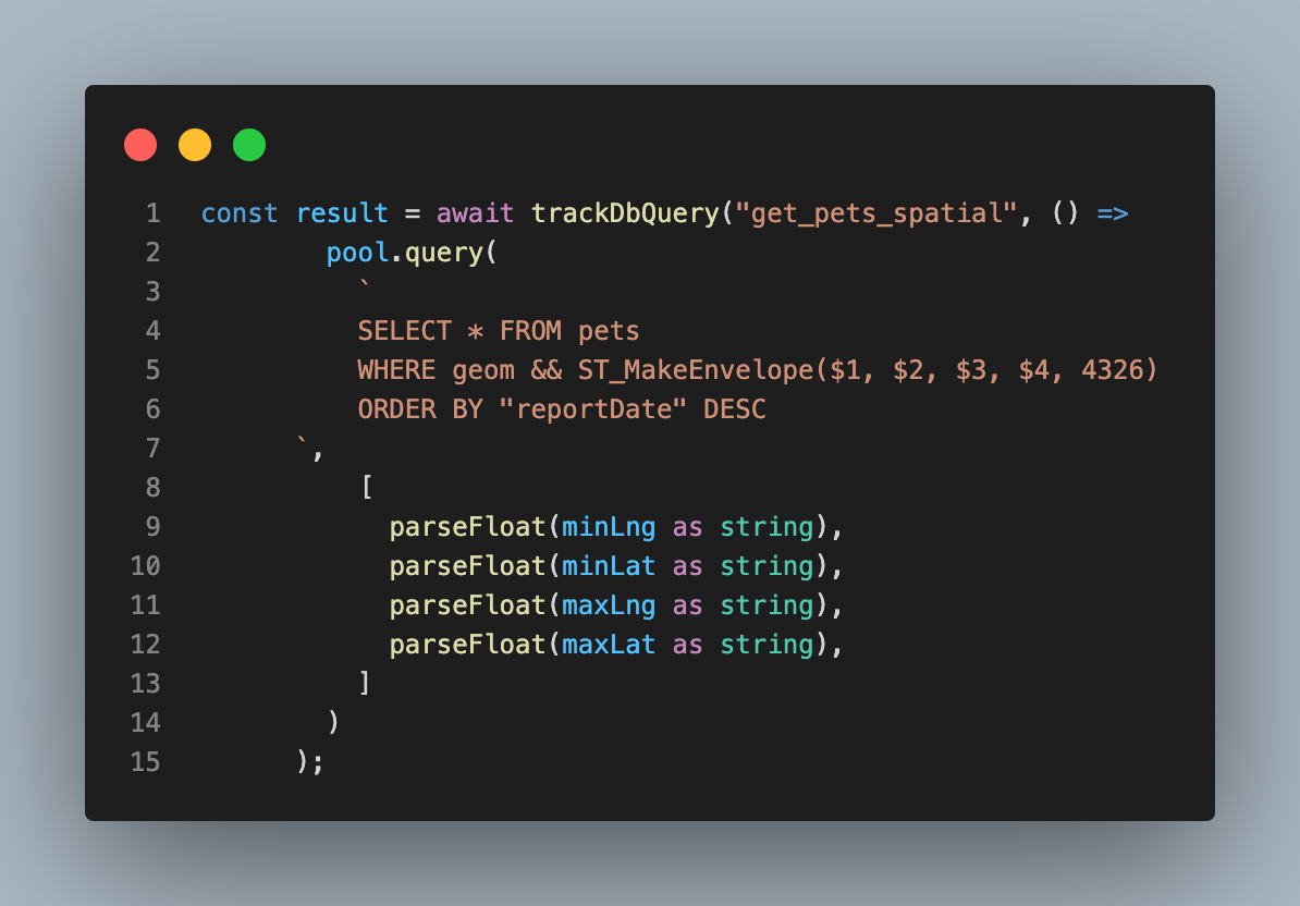 Spatial query using the POSTGIS extension